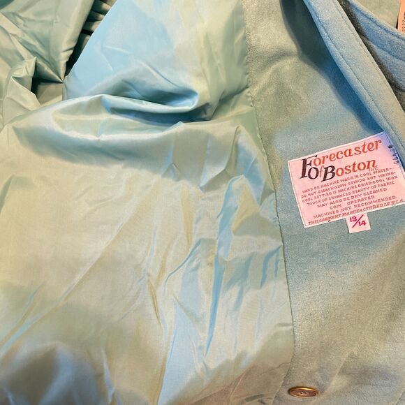 Vintage 1960s Forecaster of Boston Trench Rain Coat Size 13/14 Blue Scarf - Picture 13 of 14